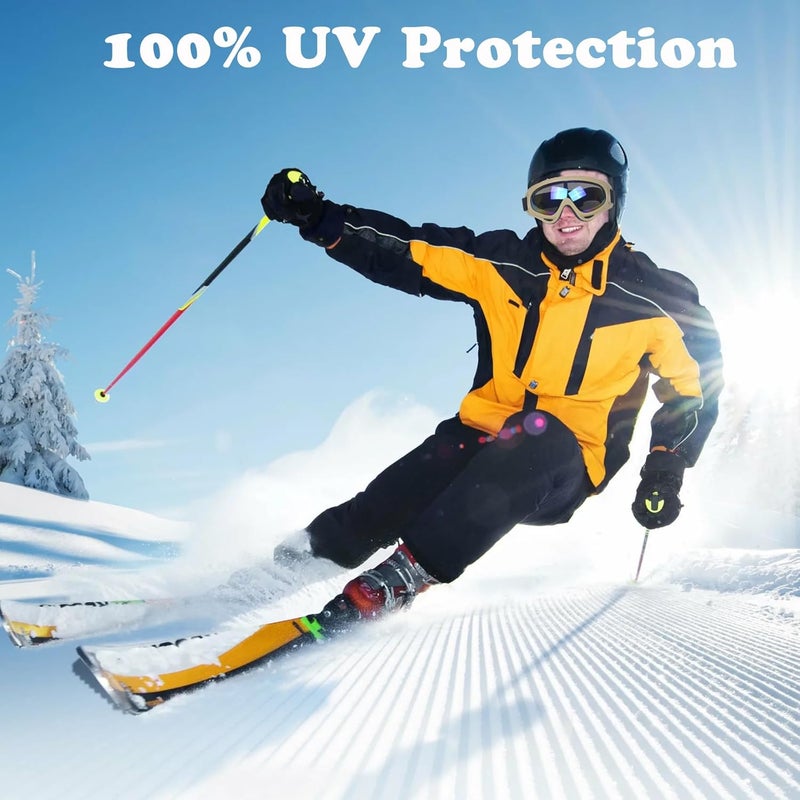 XILEDUO Ski Goggles Snowboard Goggles for Men Women Kids Winter Snow Windproof Sports Sunglasses Motorcycle ATV Glasses for Youth Adult Teens, UV Protection Foam Anti-Scratch Dustproof (Coffee) - Image 4